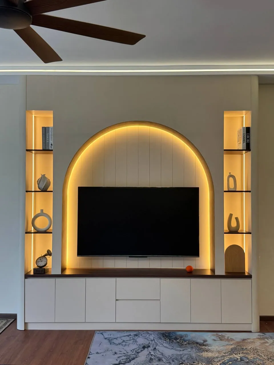 TV cabinet with LED light front view