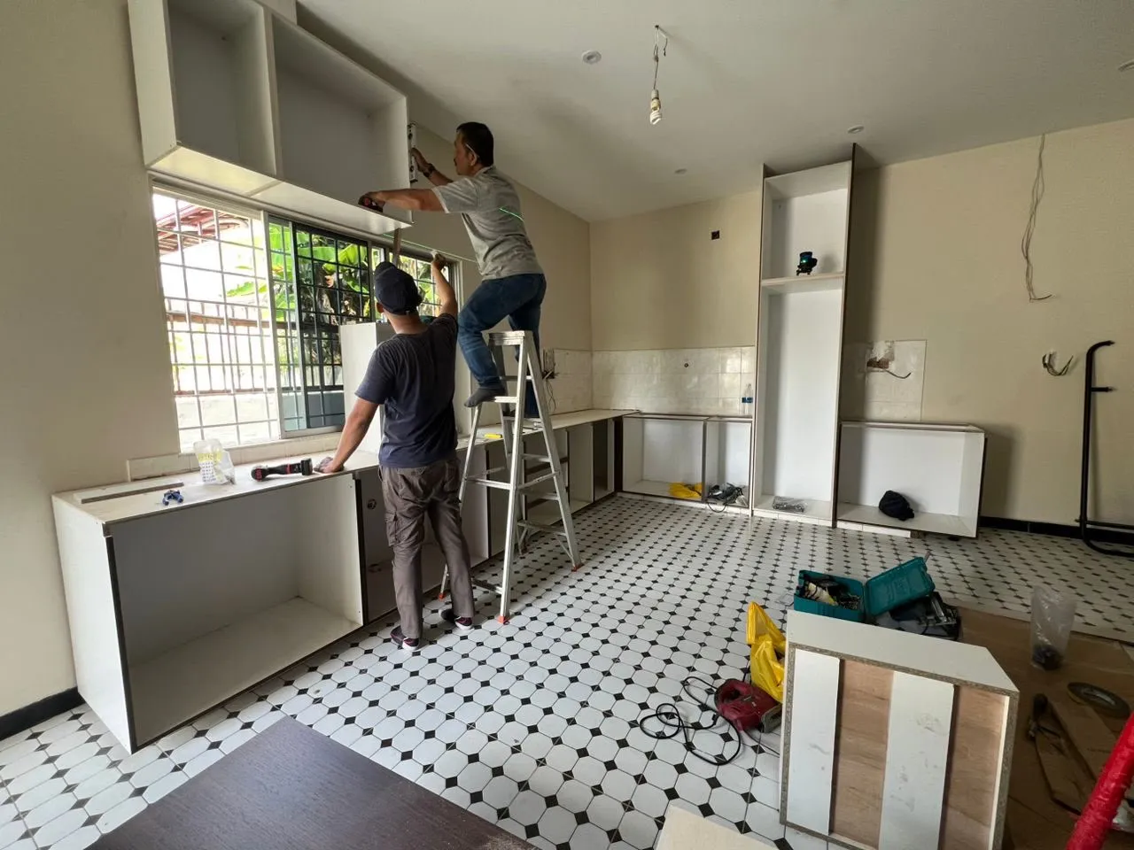 Installation team at work